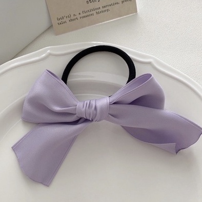 [Handmade] Cột tóc nơ nhỏ vải lụa xinh xắn màu trơn đơn giản dành cho bạn gái