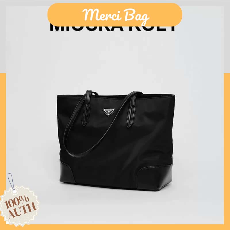 [Sẵn] Túi tote đen tặng kèm 2 túi nhỏ đựng đồ - Hãng Miocra koly chính hãng - mk7835