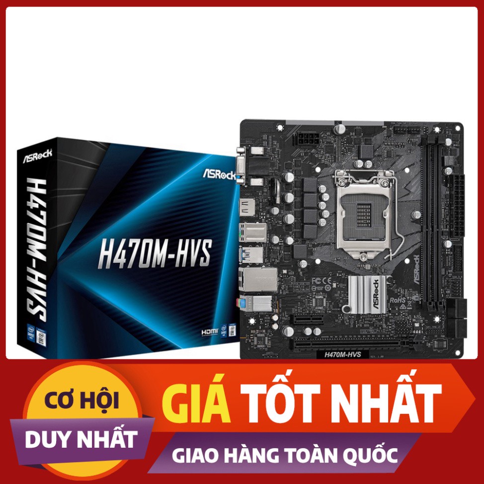 Main Asrock H470M HVS Bo mạch chủ máy tính Asrock H470M-HVS-90-MXBG60-A0UAYZ ( New ) BH 36 tháng [hàng chính hãng]