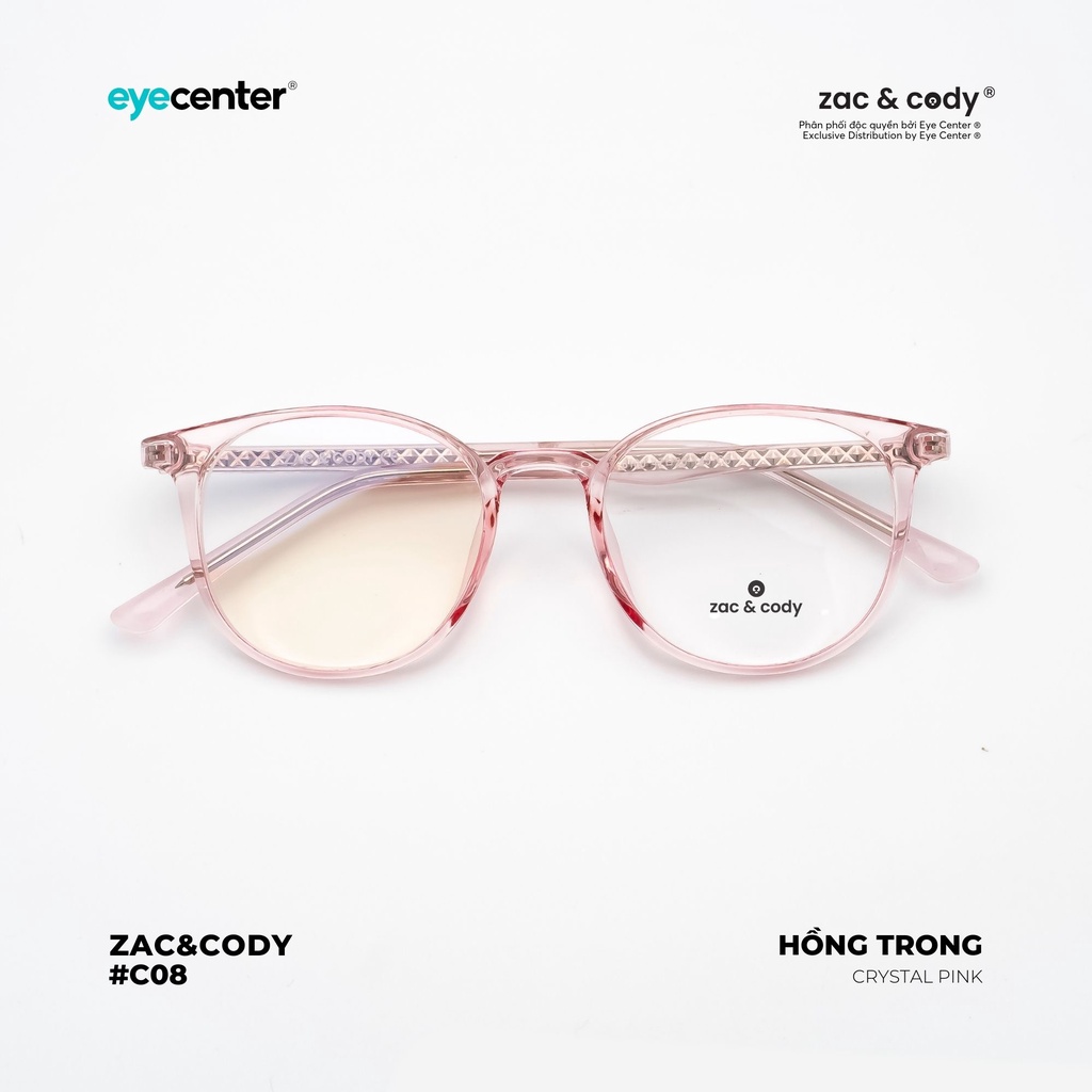 Gọng kính cận nam nữ chính hãng ZAC &amp; CODY C08S lõi thép chống gãy nhập khẩu by Eye Center Vietnam