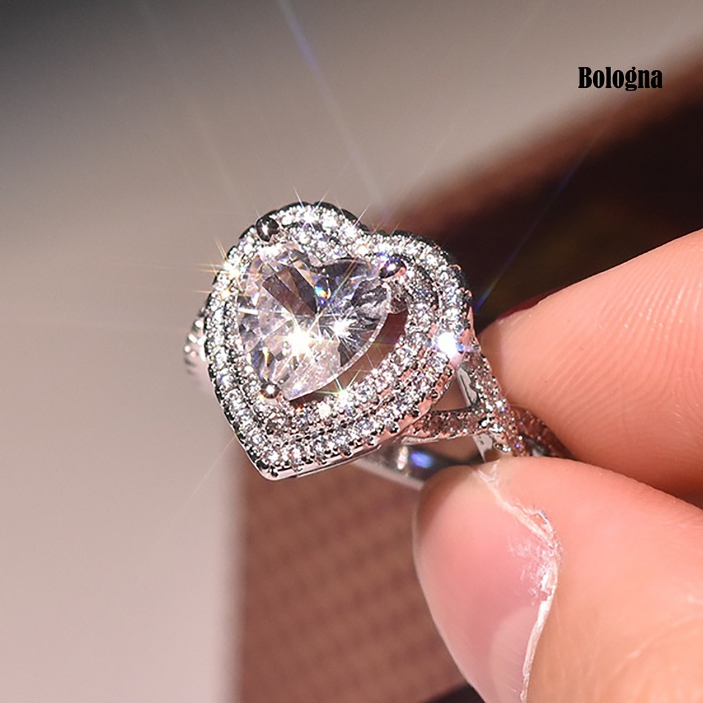 Nhẫn HợP Kim ĐíNh Đá HìNh Tim ThờI Trang