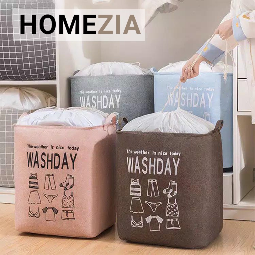 Giỏ đựng quần áo bằng vải cỡ lớn, túi đựng chăn màn đa năng washday có thể gấp gọn vintage xinh xắn