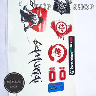 Tem Sirius SAMURAI Trắng đỏ - Tem xe Sirius