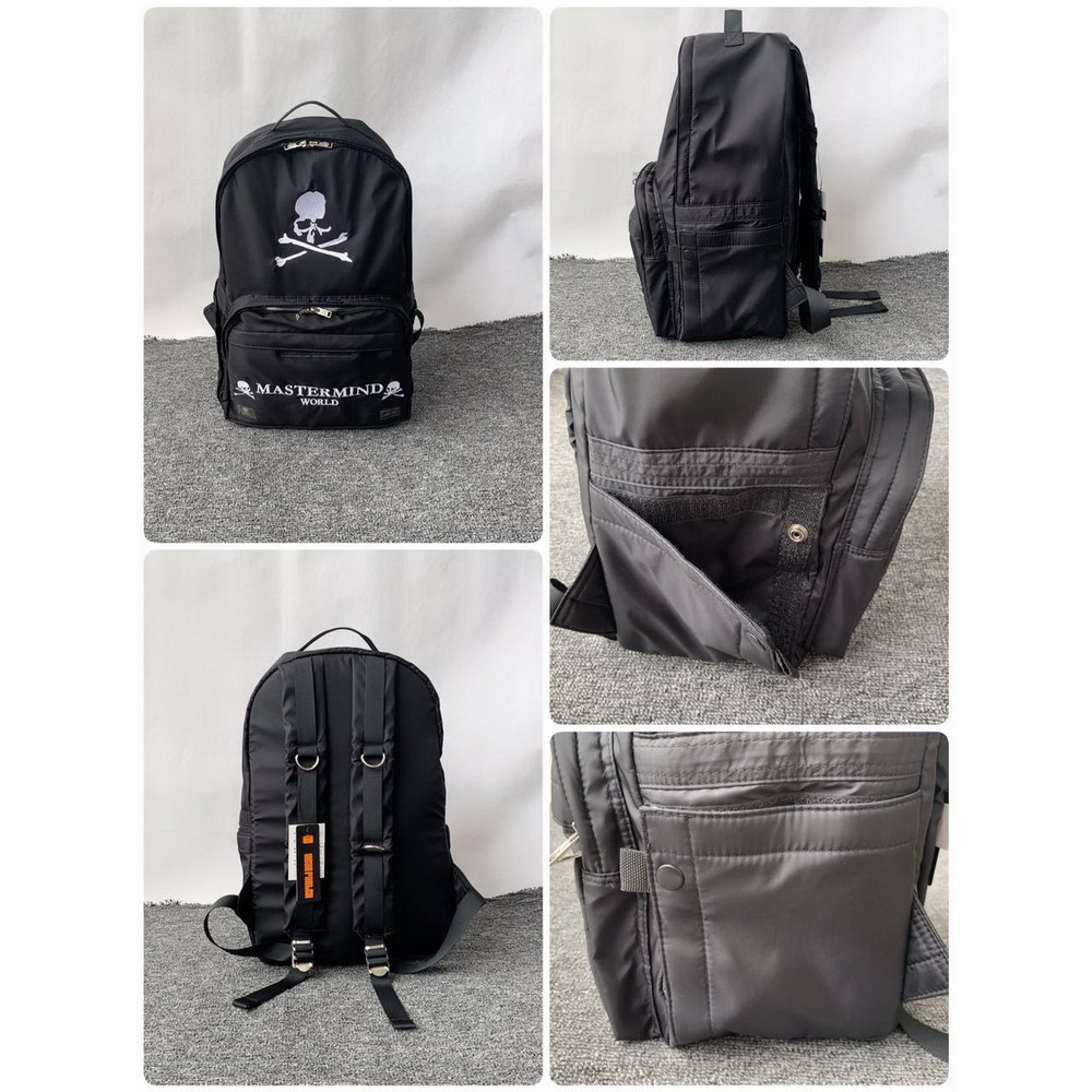 Balo Mastermind World logo embroidery black backpack