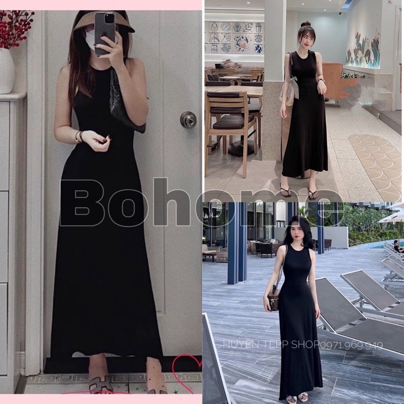 Đầm ba lỗ maxi đuôi cá,thời trang nữ, Bohome