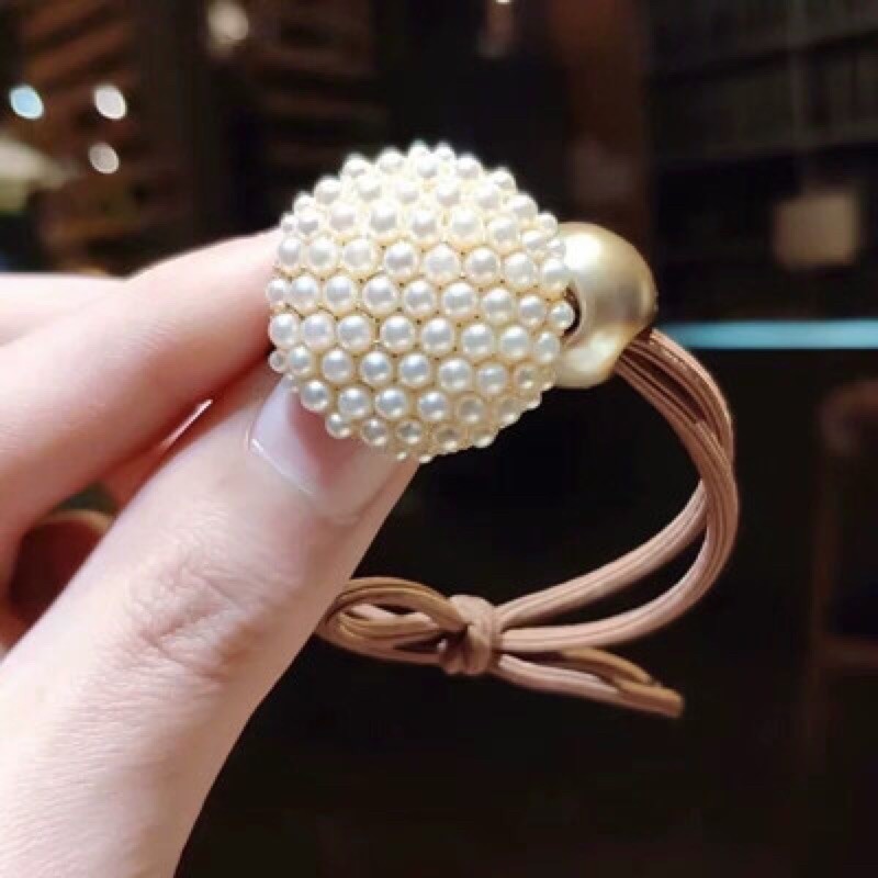 [Mã FAMARAL1 giảm 10K đơn 50K]Chun tóc đính hạt giả ngọc xinh xắn