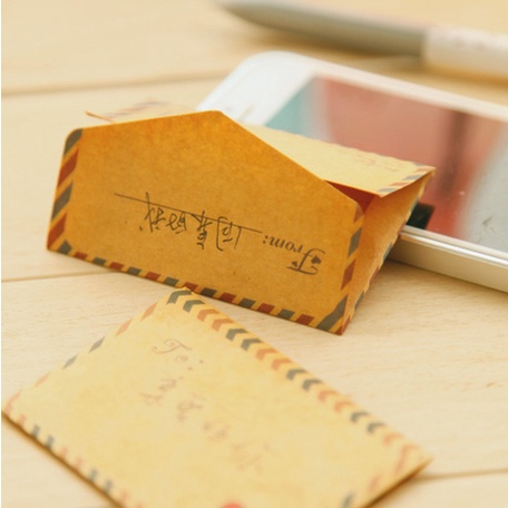 Phong Bì Mini Bằng Giấy Kraft Họa Tiết Hoạt Hình Dễ Thương Phong Cách Retro