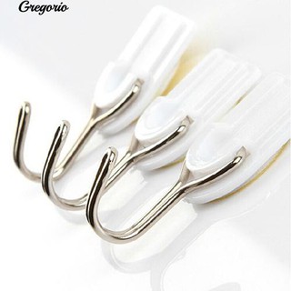 6Pcs Self Adhesive Bathroom Wall Door Plastic Stainless Steel Holder Hook Hanger
