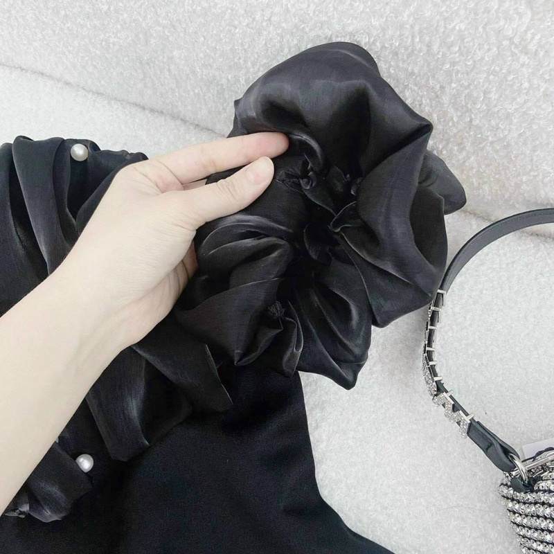 Đầm bèo ngưc bệt vai voan tơ shop nina le