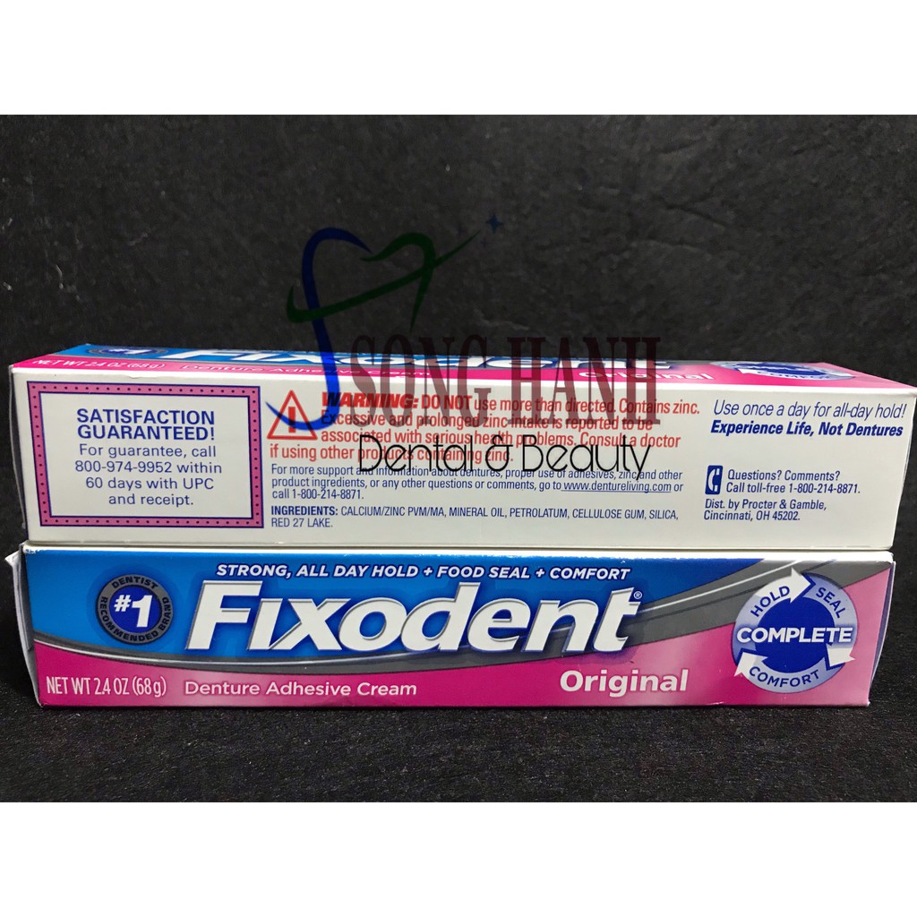 Keo dán hàm giả Fixodent 68g USA