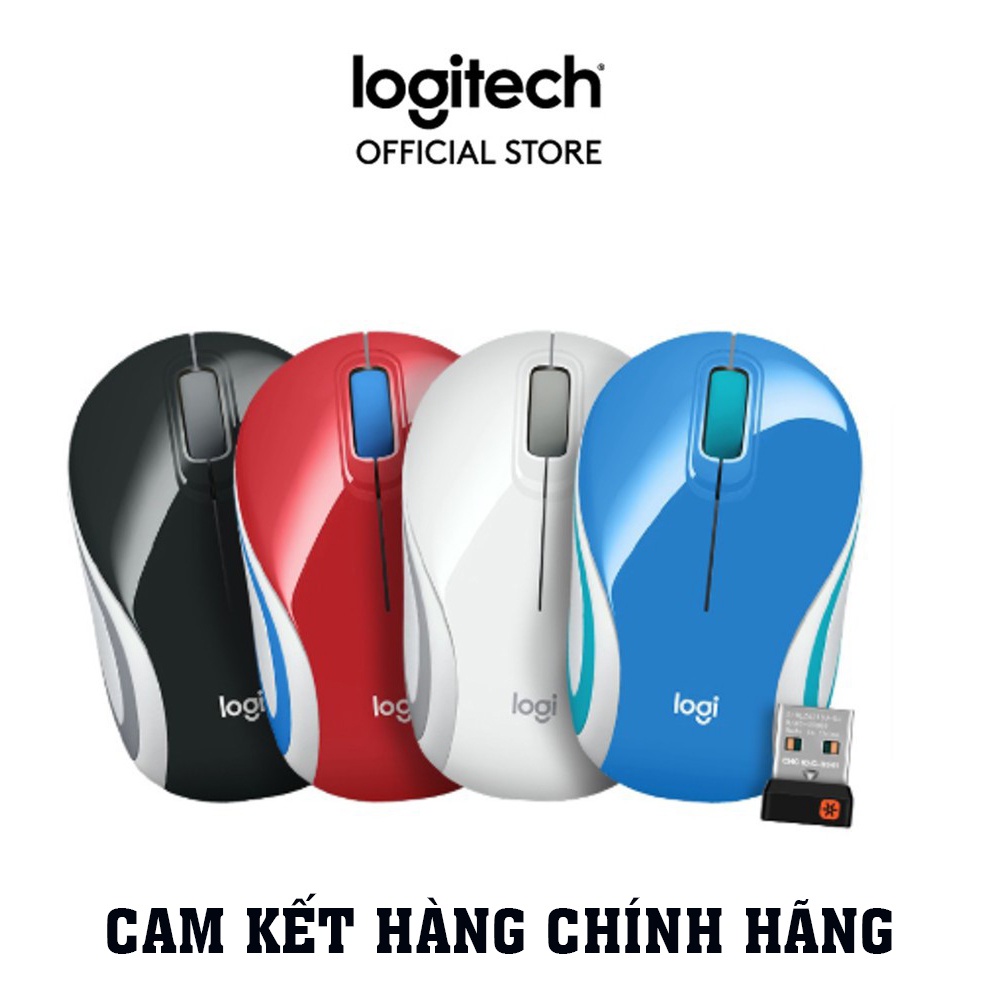Chuột không dây mini Logitech M187 - kết nối USB reciever 10m - Hàng chính hãng, bảo hành 3 năm