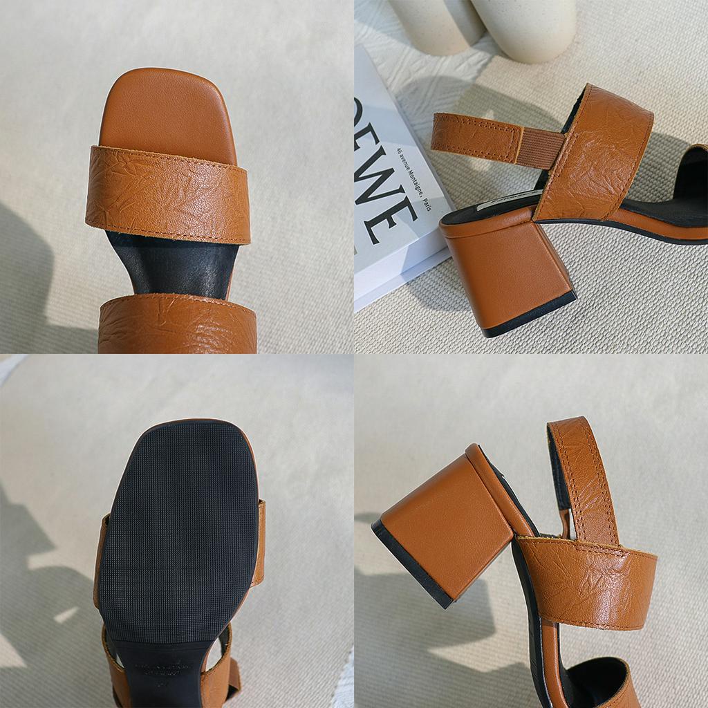 Sandal nữ da thật cao gót Casuals Leather đế vuông 6p thời trang bAimée & bAmor - MS3036