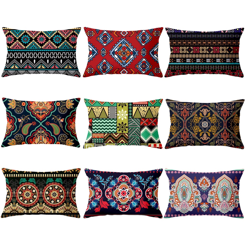 Vỏ Gối Họa Tiết Hình Học Nhiều Màu Kích Thước 50 cm × 70 cm.40 cm × 60 cm.30 cm × 50 cm
