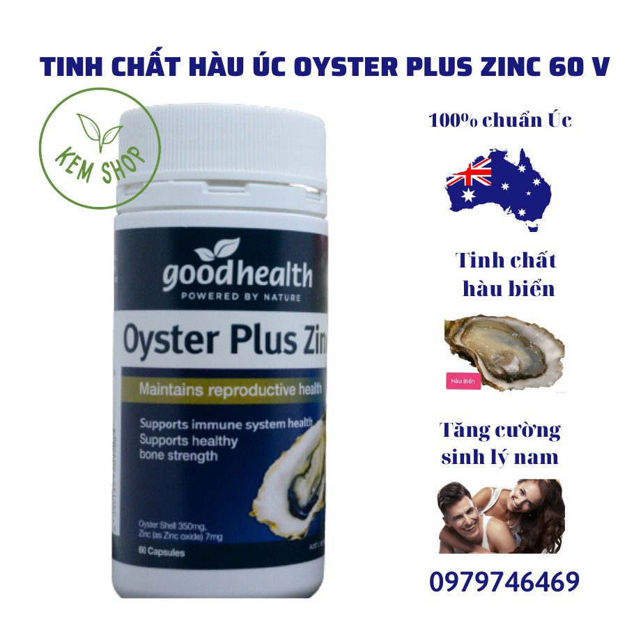 [HÀNG CHÍNH HÃNG] Tinh chất hàu biển Oyster Plus ZinC Goodhealth 60 viên - viên hàu úc (SX: Úc) | BigBuy360 - bigbuy360.vn