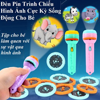   Có Sẵn  Đèn Pin Trình Chiếu Từ 24 Đến 80 Hình Ảnh Cực Kỳ Sống Động Và Thú Vị Cho Bé 