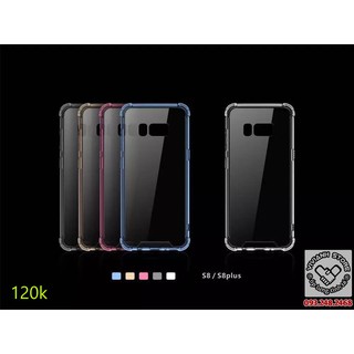 SS09- Ốp dẻo chống sốc, lưng trong, viền màu cho Samsung Galaxy S8/S8+