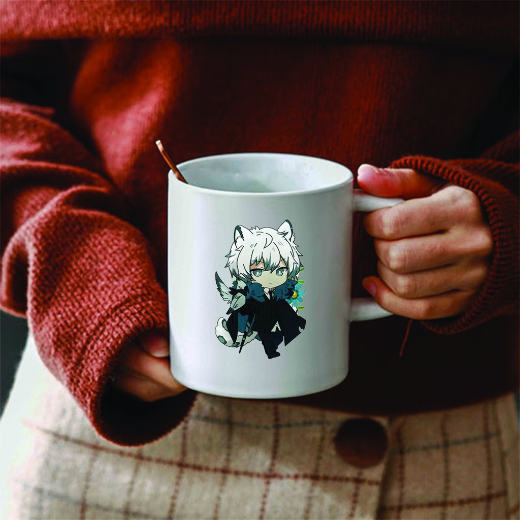 Cốc sứ trắng in hình ARKNIGHTS chibi anime chibi dễ thương xinh xắn