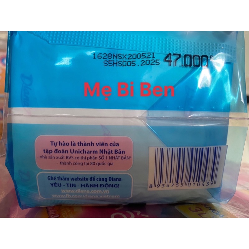 [GIÁ SỈ THÙNG 48 GÓI] Băng vệ sinh Diana SenSi Cool Fresh siêu mỏng cánh gói/8 miếng