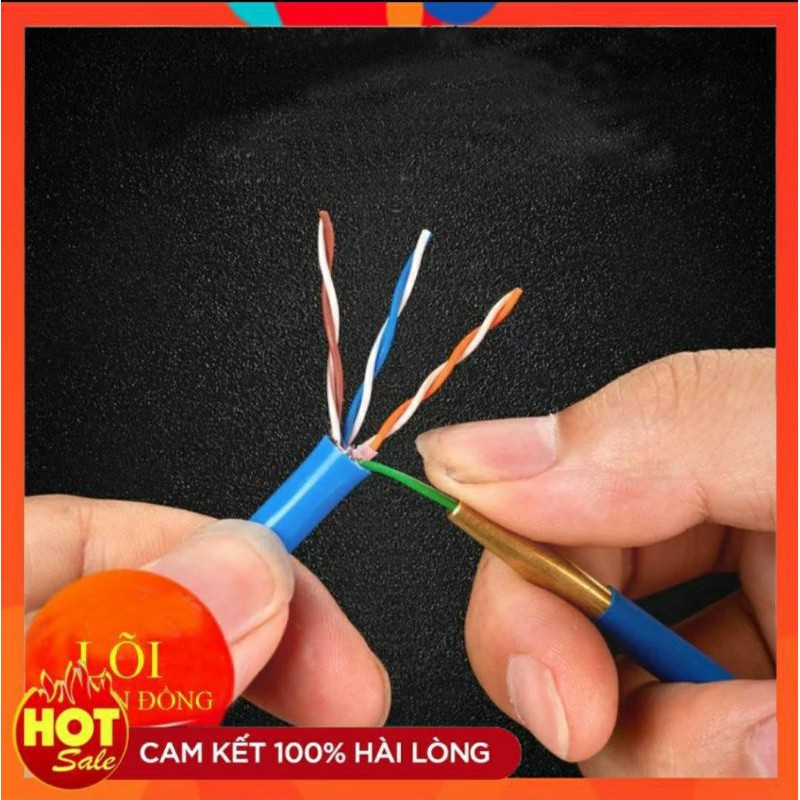 [Lõi Đồng]Dây mạng cat5e dài 40M 50M 60M 305M chuẩn đúc sẵn 2 đầu bấm-dây mạng lan internet tốt xịn cao cấp