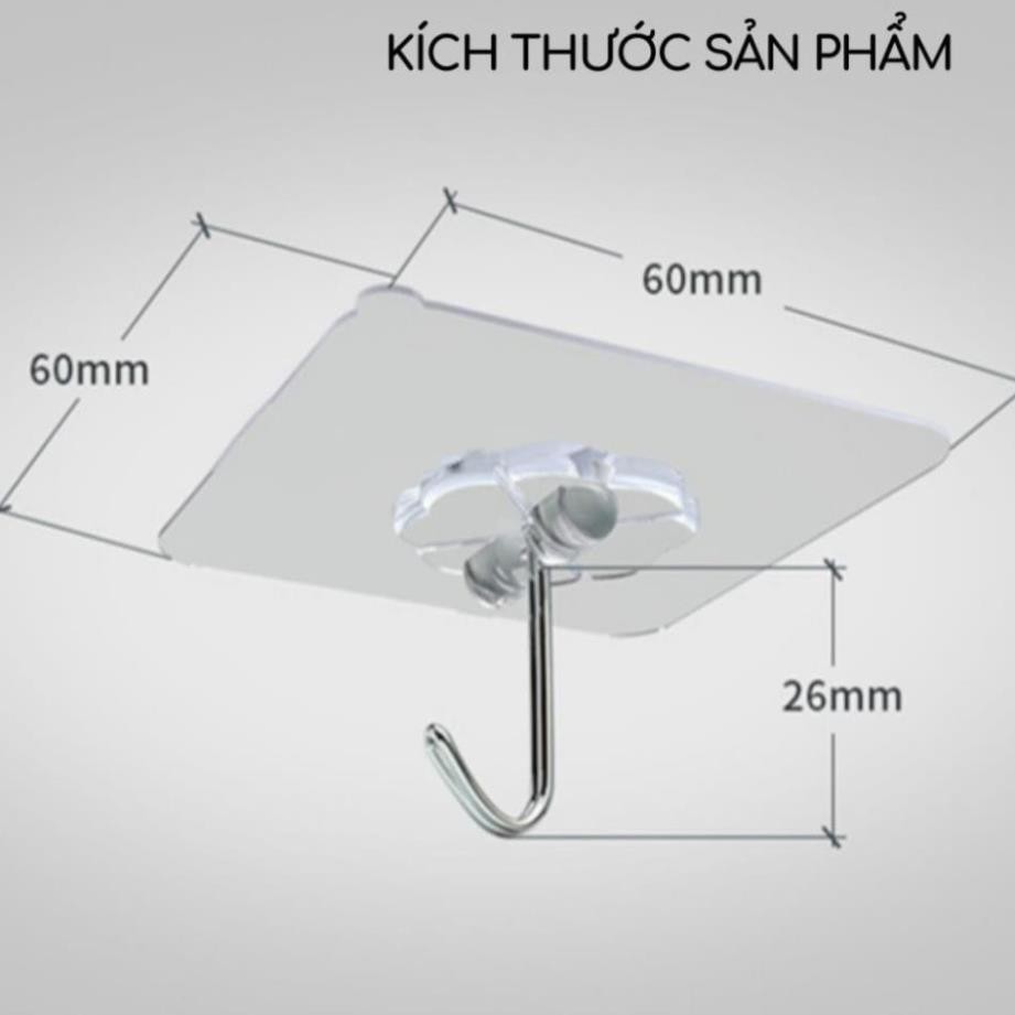 Móc dán tường móc treo đồ siêu dính chịu lực siêu chắc siêu bền trong suốt 3 lớp 3D đa năng tiện dụng Inox Zozon