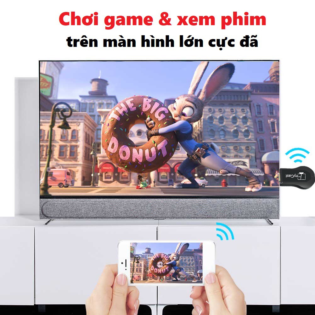 HDMI không dây Anycast MX18 PLUS Full HD 1080P - HDMI không dây hỗ trợ 3G/4G/5G/WIFI