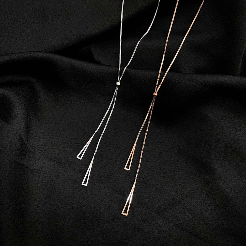 Vòng cổ thép mặt hình học đơn giản cá tính