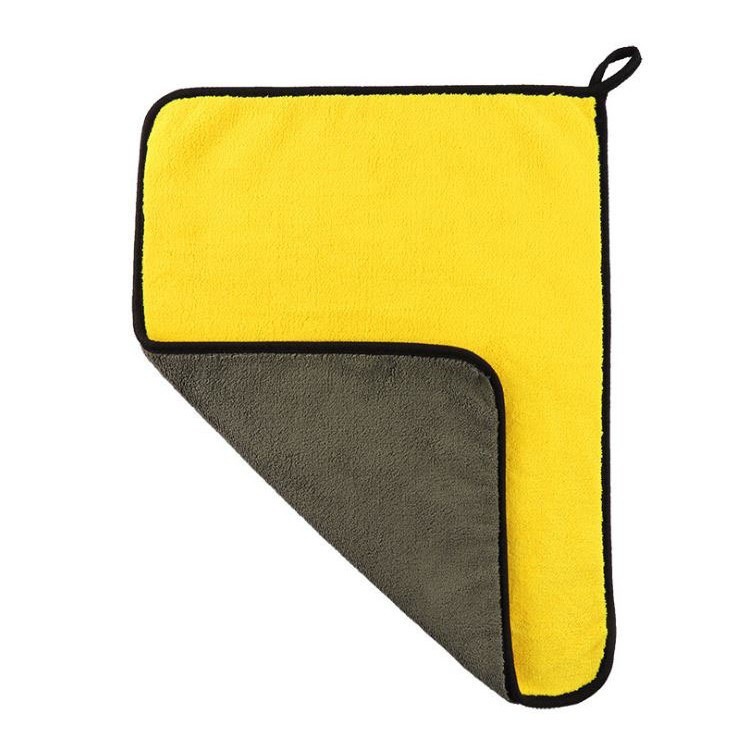 Khăn lau ô tô xe hơi lau bếp lau kính lau tay màu vàng 2 lớp cao cấp siêu sạch siêu thấm hút S046