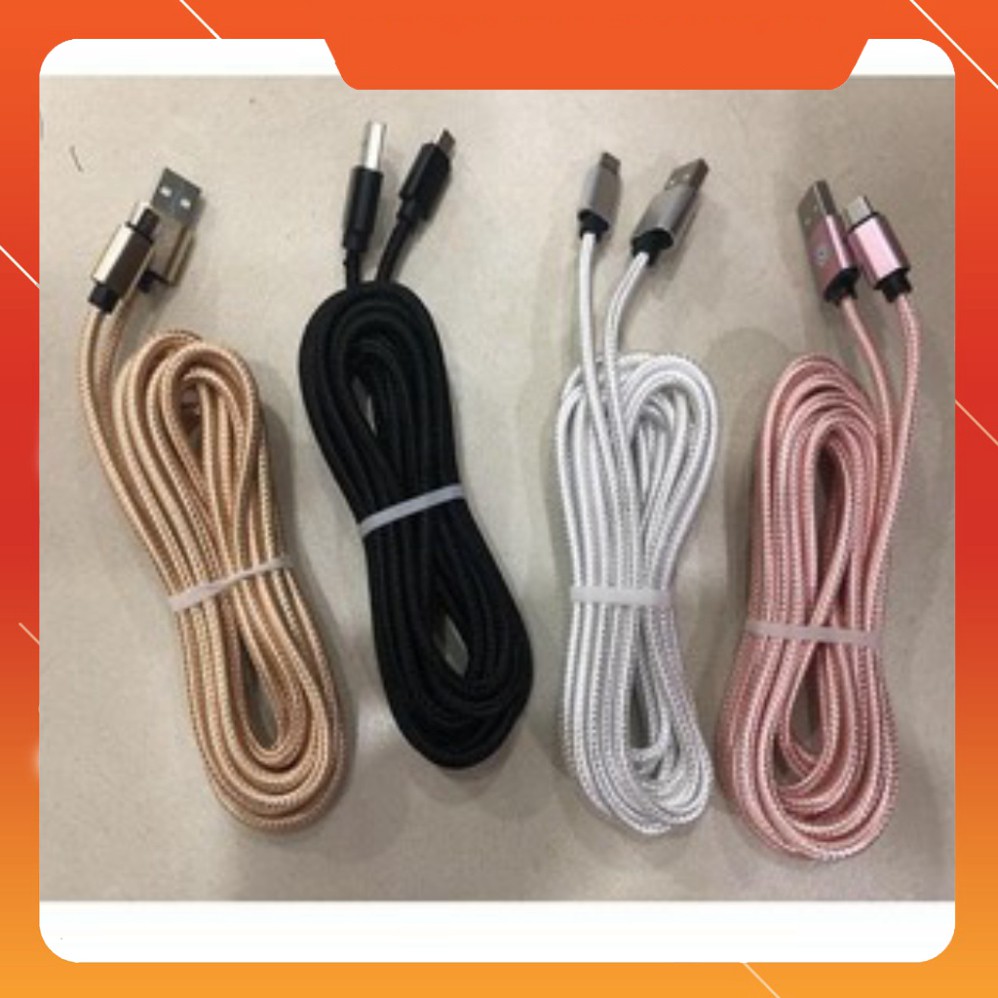 Cáp Sạc Usb Type-C 3 Mét Bọc Dù Cực Bền
