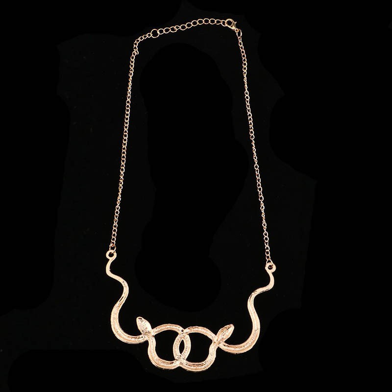 Vòng cổ chocker đôi rắn cổ điển cho nữ