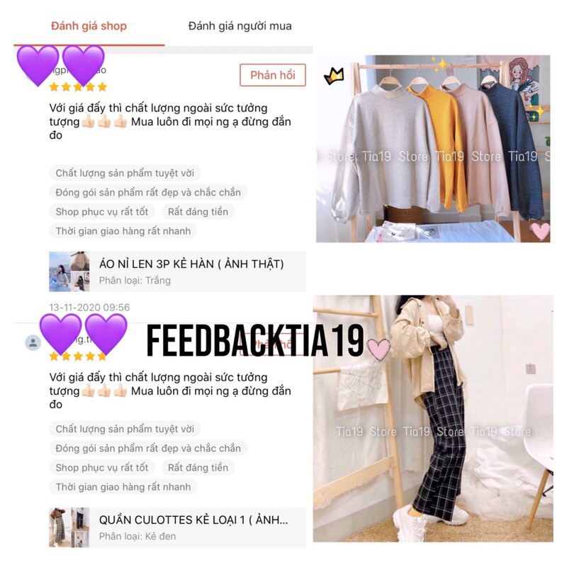 Quần culottes kẻ ulzzang Tia19. Quần ống rộng loại 1  ( ẢNH THẬT)