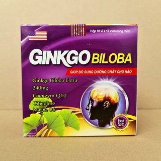 Ginkgo Biloba 240mg Bổ não, tăng cường tuần hoàn máu hiệu quả hộp 100 viên