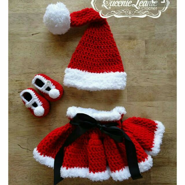 Set trang phục Noel bằng len cho bé