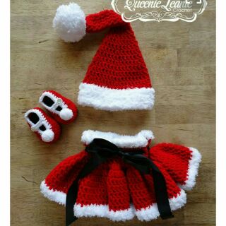 Set trang phục Noel bằng len cho bé