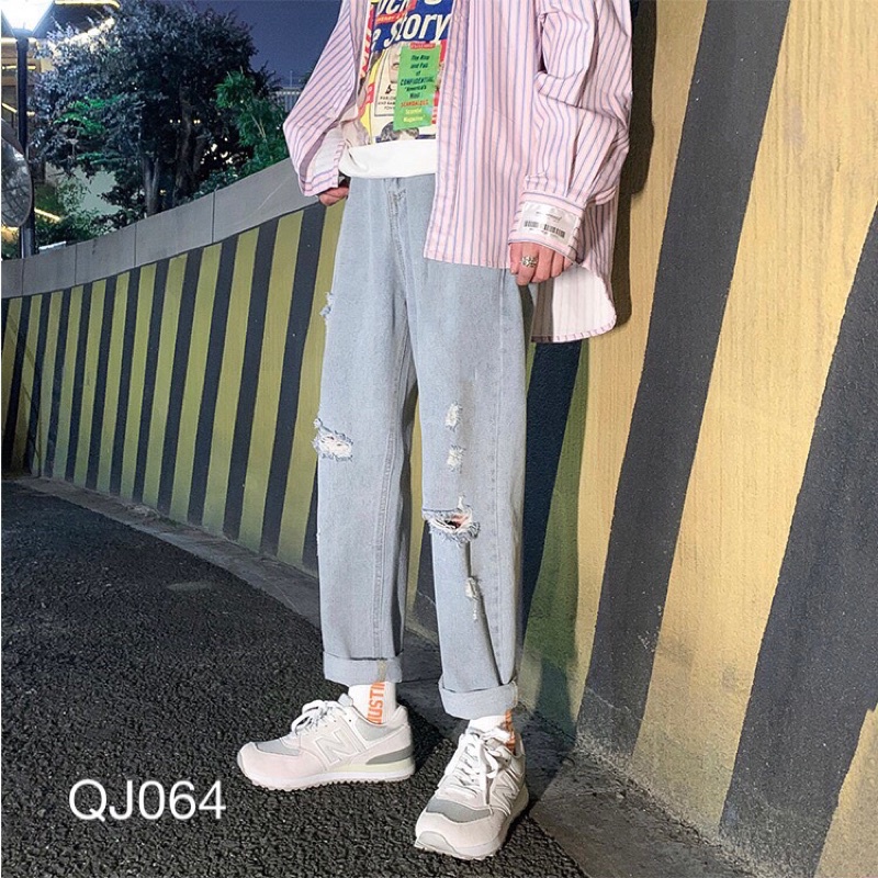 QUẦN JEAN BAGGY NAM WASH RÁCH QJ064 - KBT.1020 | BigBuy360 - bigbuy360.vn