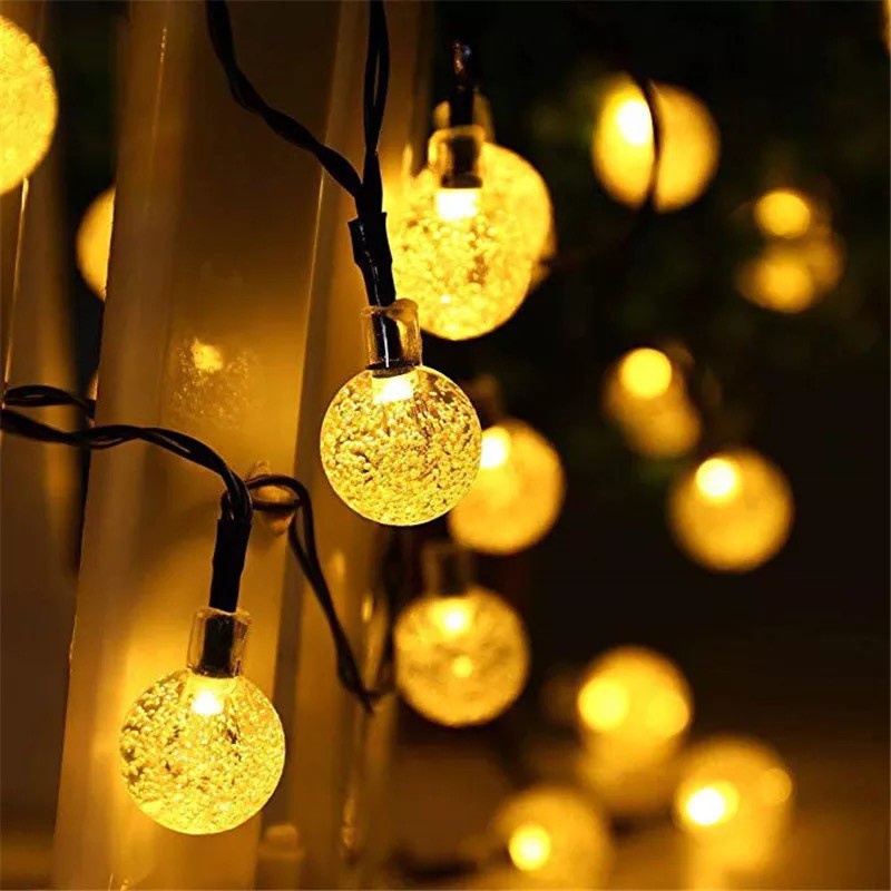 Dây đèn Led Lucis trang trí Cherry Ball bi bọt dài 10 mét bóng pha lê, có phích nối dài dây