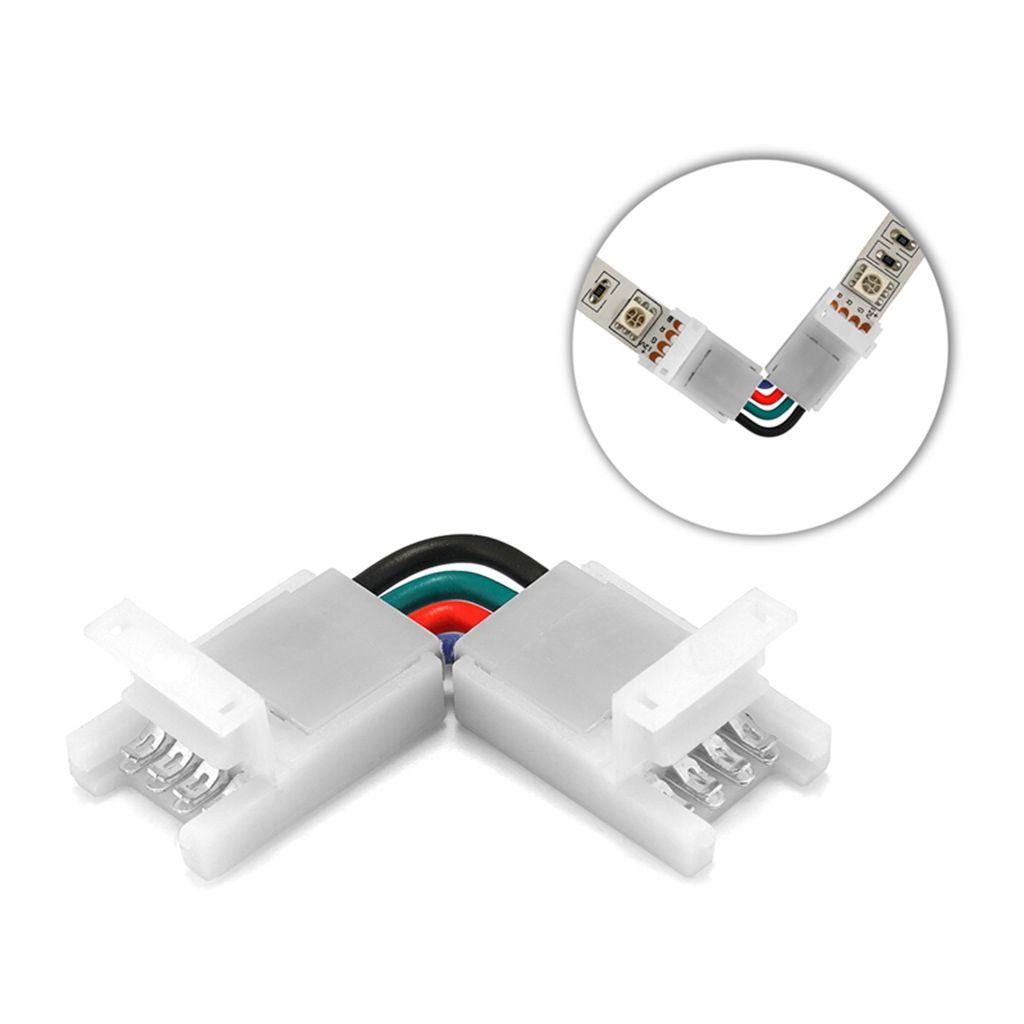 Set 10 Đầu Nối Dây Đèn Led 4-pin Hình Chữ L 5050 RGB Chuyên Dụng