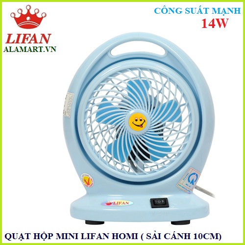 [Mã ELHA22 giảm 5% đơn 300K] QUẠT HỘP MINI LIFAN HO-MI (MÀU XANH DƯƠNG)