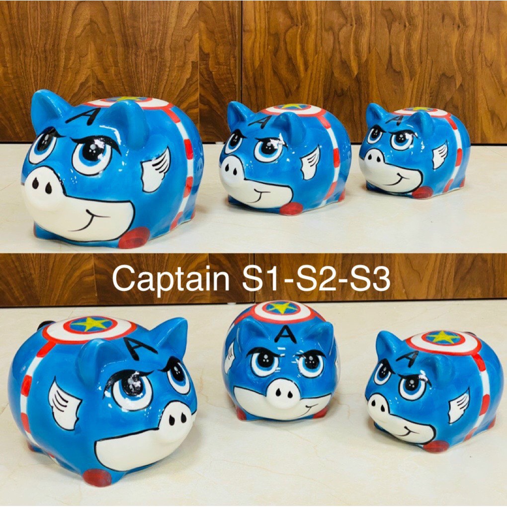 Chính Hãng Lợn Đất Tiết Kiệm - 20 Mẫu Siêu Nhân, Nhân Vật Hoạt Hình - Gốm Sứ Bát Tràng - Heo Tiết Kiệm - Heo Đất