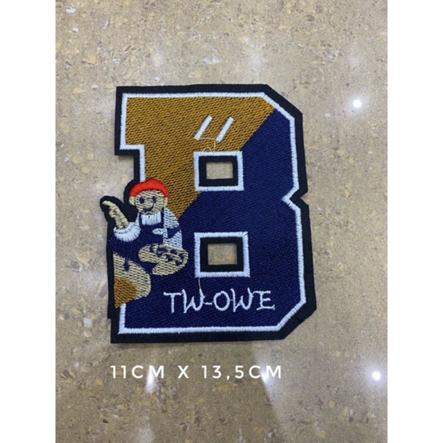 logo miếng dán thêu chữ B gấu siêu đẹp gắn áo