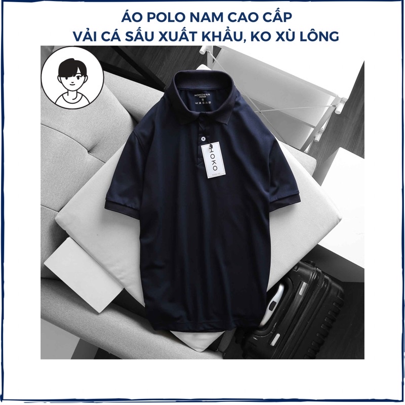 Áo Polo nam cao cấp cotton 100% cổ trụ phối sọc tinh tế form ôm dáng người chất vải thun lạnh thoáng mát