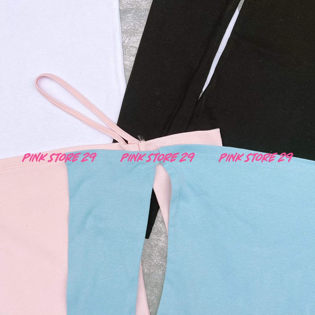 Áo Croptop Vạt Chéo Tam Giác Trễ Vai Tay Dài Dây Chéo Cổ A5261