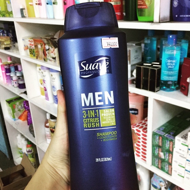 Dầu Gội Tắm Xả  Suave 3 trong 1 Men USA