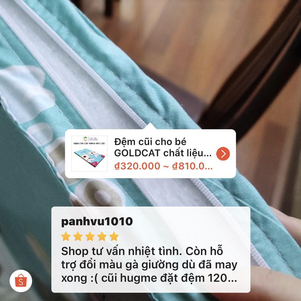 Đệm Cũi Vải Cho Bé GOLDCAT Size 60x120CM, Chất Liệu Bông Ép Tiêu Chuẩn 5cm Đàn Hồi Tốt Thấm Hút Mồ Hôi