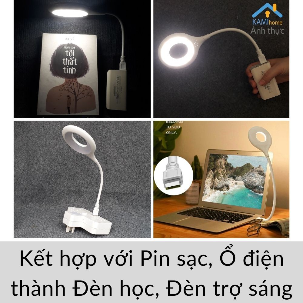 Đèn học để bàn cổng USB chống cận thị Kami36017a