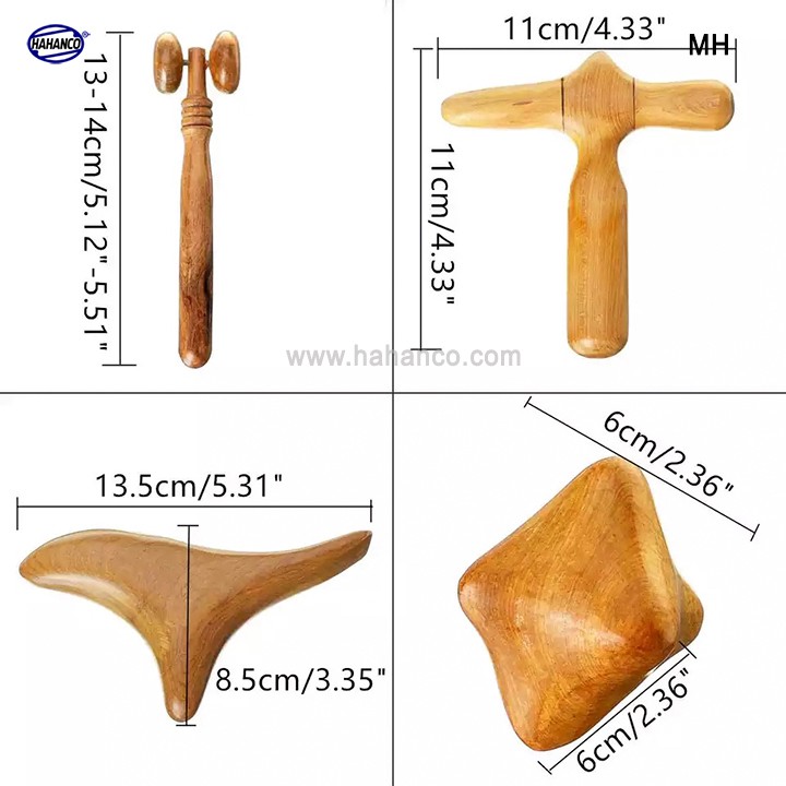Cây Lăn Mát Xa Mặt Mũi Bằng Gỗ Thơm HAHANCO Giúp Tăng Tính Đàn Hồi Cho Cơ Mặt- MH860