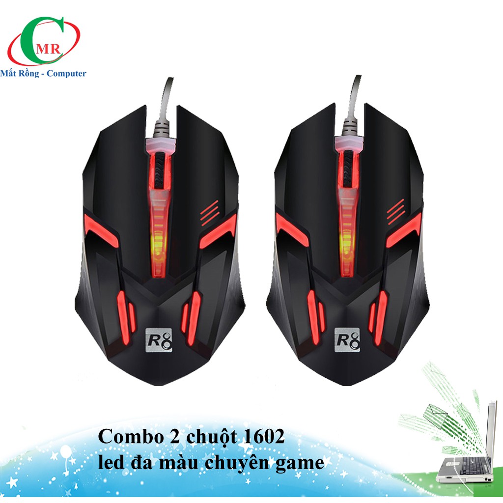 Combo 2 chuột 1602 chuyên game led đổi màu