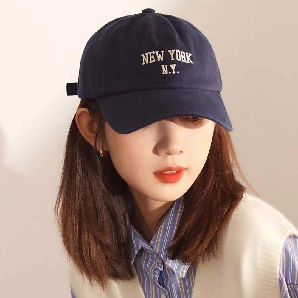 Mũ Lưỡi Trai Mềm Màu Trơn Thêu Họa Tiết Phong Cách Retro Hàn Quốc Có Thể Điều Chỉnh Cho Nam Nữ