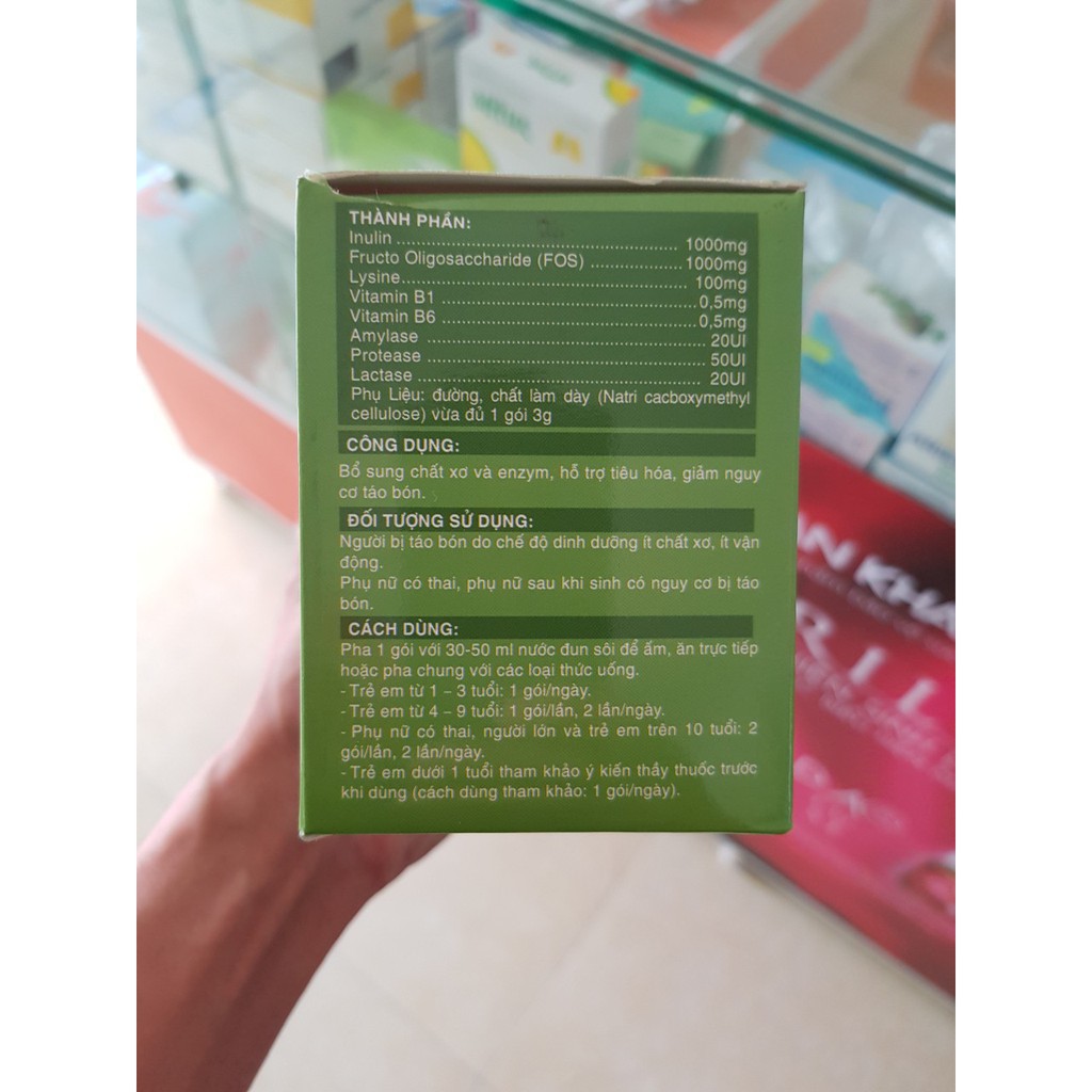 Inulin Fos - Bổ sung chất xơ và enzym, Hỗ trợ tiêu hóa và giảm nguy cơ táo bón.