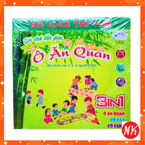 Đồ Chơi Trí Tuệ 3 in 1 - Ô Ăn Quan - Cờ Vây - Cờ Caro - Trò Chơi Dân Gian