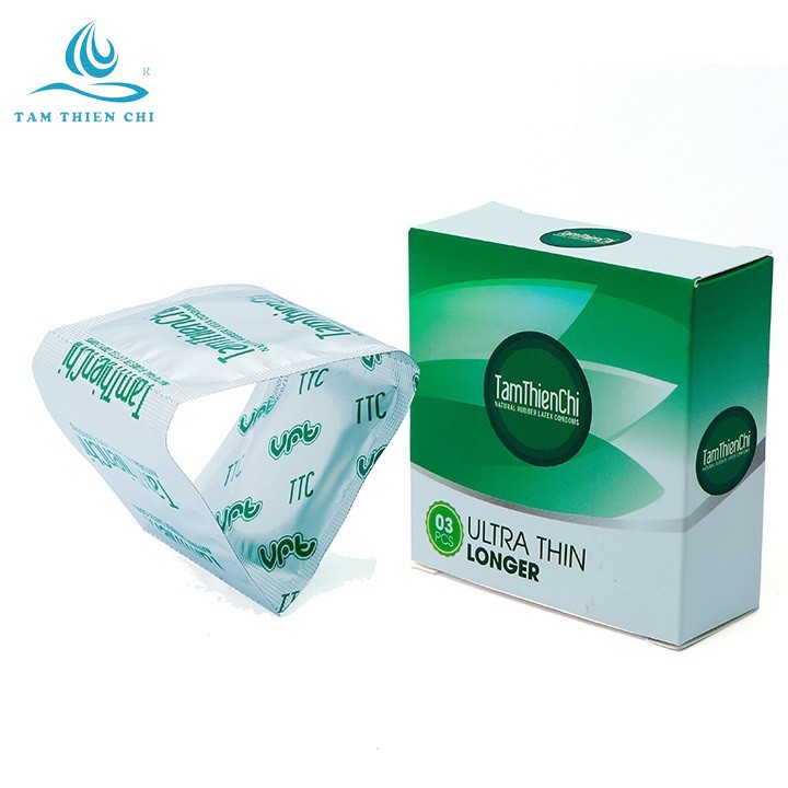 Bao cao su Tâm Thiện Chí Ultrathin Longer mỏng kéo dài hộp 3 cái